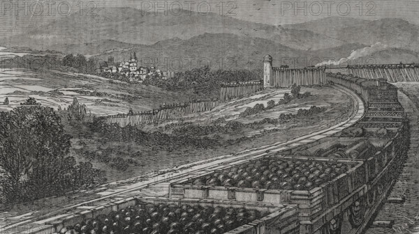 Franco-Prussian War (1870-1871): German train at Nauheim, transporting bullets...September 1870. Creator: Tomás Carlos Capuz.