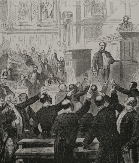 Franco-Prussian War (1870-1871): Session of the French Senate of 15 July 1870. War declaration.  Creator: Unknown.