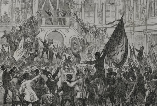 Proclamation of the French Republic in Paris, 1870.  Creator: Ribas.