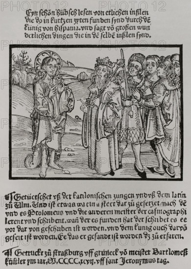 Frontispiece from one of the letters of 1493 announcing the discovery of the Indies, 1892. Creator: Unknown.