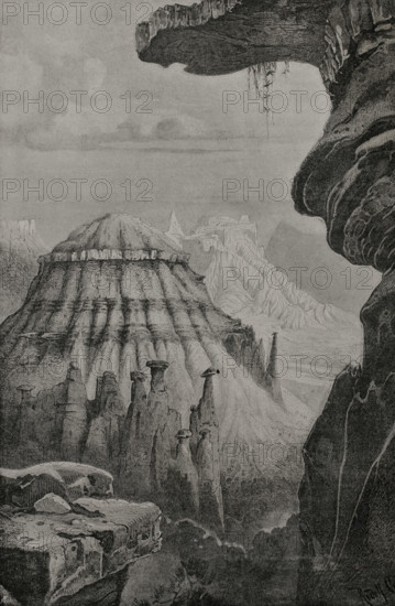 In the bad lands of Little Missouri River, United States, 1892.  Creator: Unknown.