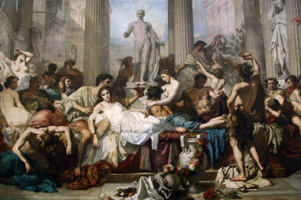 Romans during the Decadence, (Les Romains de la décadence), 1847. Orsay Museum, Paris. France. Creator: Thomas Couture.