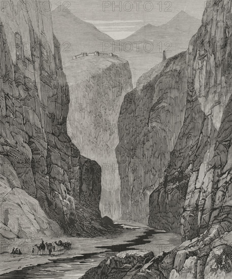 Khyber Pass and fort of Ali Masjid, 1878.  Creator: Unknown.