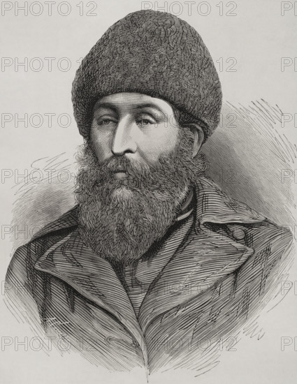 Sher Ali Khan, (1825-1879), Amir of Afghanistan, (1863-1866 y 1868-1879), Barakzai dynasty, 1878. Creator: Arturo Carretero y Sánchez.