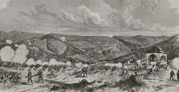 General attack by the Austro-Hungarian army, Bosnian uprising, Sarajevo, 19 August 1878.  Creator: Eugenio Vela.