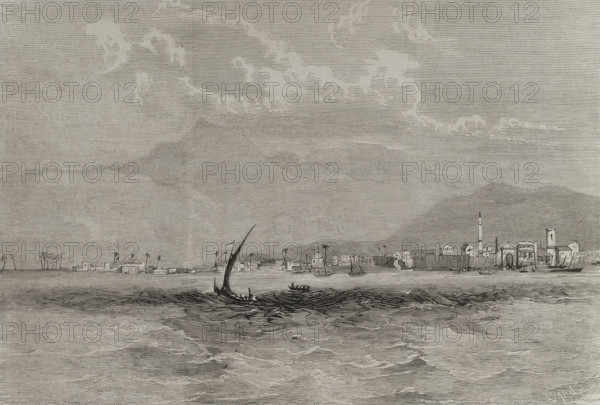 Panoramic view of Larnaca, Cyprus, 1878.  Creator: Tomás Carlos Capuz.