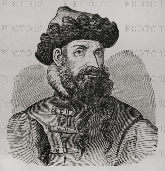 Portrait of Johannes Gutenberg, (c1399-1468), German inventor, 1877.  Creator: Unknown.