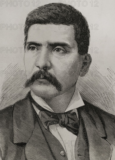 Portrait of Porfirio Díaz, (1830-1915), Mexican military and politician, 1878.  Creator: Arturo Carretero y Sánchez.