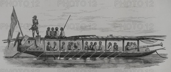 Illanoan Pirates from Tampassook, Borneo, 1856.  Creator: Unknown.