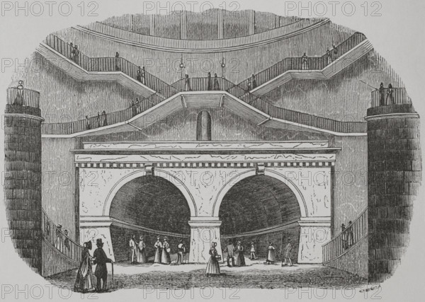 Thames Tunnel  Wapping entrance, London, 1856.  Creator: Cabanach.
