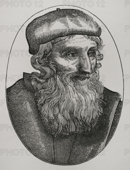 Portrait of John Wycliff or Wycliffe, (c1330-1384), English theologian, 1877.  Creator: Unknown.