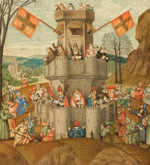 Representation of the Catholic Church as The Fortress of Faith, 15th century (1877).  Creator: Unknown.
