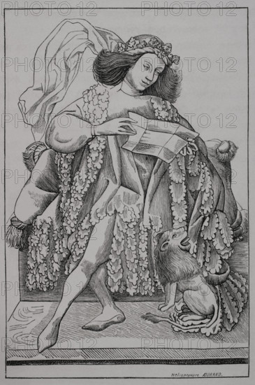 The Knight playing card from a card game, (c1420-1468), 1877. Creator: Unknown.