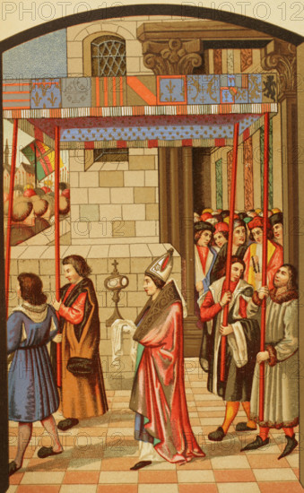 Procession of René I of Anjou, (1409-1480), King of Naples, in Aix-en-Provence, 1877.  Creator: Unknown.