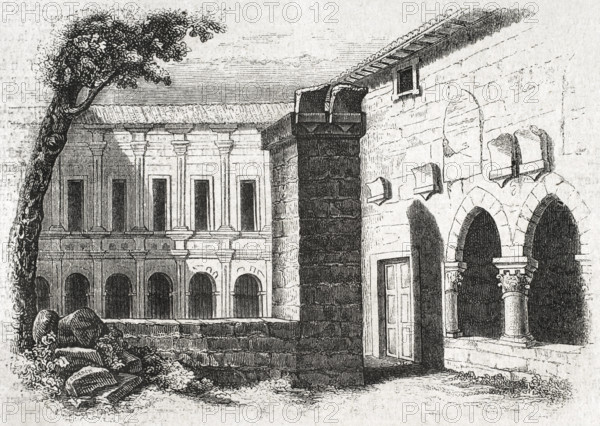 Processional cloister, Monastery of San Pedro de Cardeña, Castrillo del Val, Burgos..., Spain, 1852. Creator: Unknown.