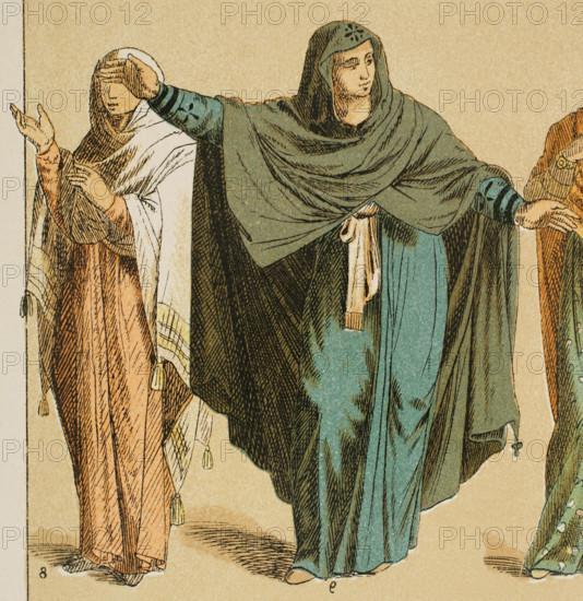 Women's dress with long tunic, Byzantines, (400-600), Eastern Roman Empire, 1882.  Creator: Unknown.