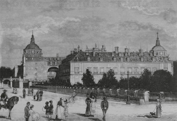 Exterior view of the Royal Palace, Aranjuez, Spain, 1883. Creator: Juan Comba García.
