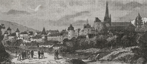General view of the town, Autun, France, 1870. Creator: Manuel Ricord.