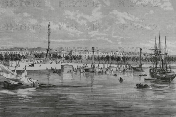 Improvements of the city, Barcelona, Catalonia, Spain, 1883.  Creators: José Riudavets, Eugenio Vela.