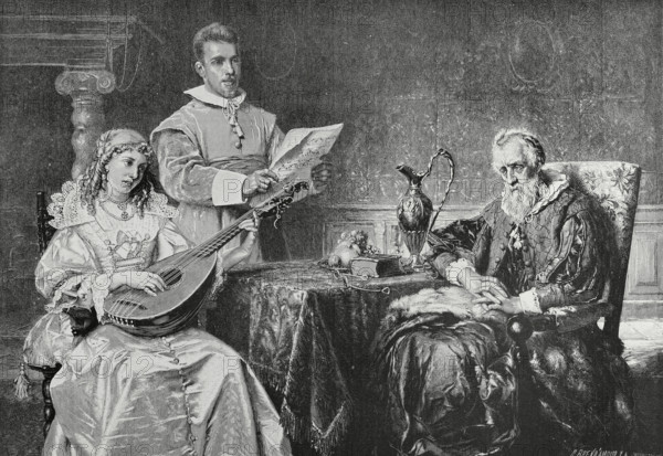 De muziekles (The music lesson), 1883.  Creator: Richard Brend'amour.