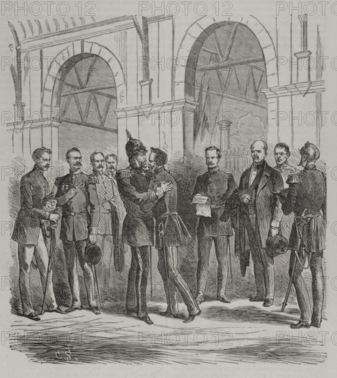 Franco-Prussian War (1870-71); King William I arriving from Ems, Berlin railway station, 1870.  Creator: C. S..