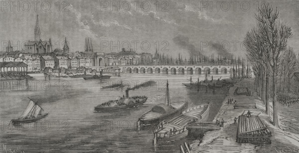 General view of the city, Bordeaux, France, 1870.  Creator: Fernando Miranda.