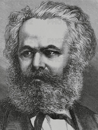 Karl Marx, (1818-1883), German philosopher, economist and communist politician, 1883.  Creator: Tomás Carlos Capuz.