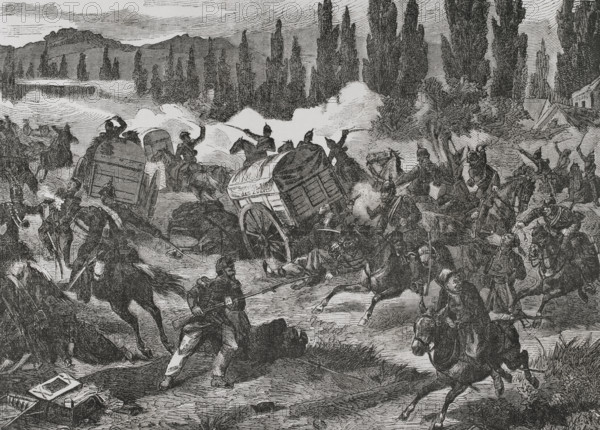 Franco-Prussian War (1870-1871): The Prussians seize a French convoy, 1870. Creator: Unknown.