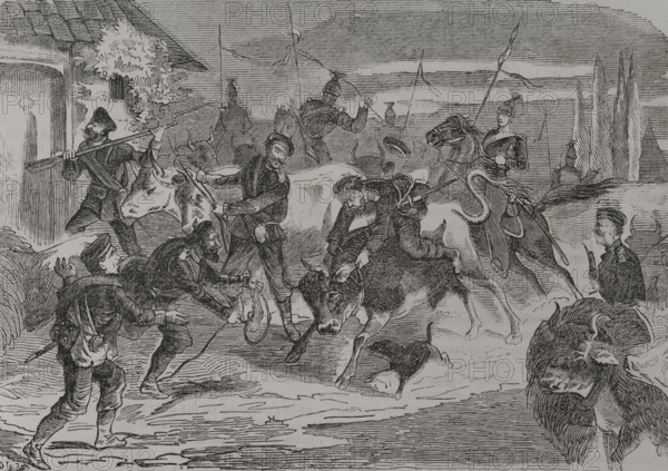 Franco-Prussian War (1870-1871): Prussian soldiers in search of food, 1870. Creator: Unknown.