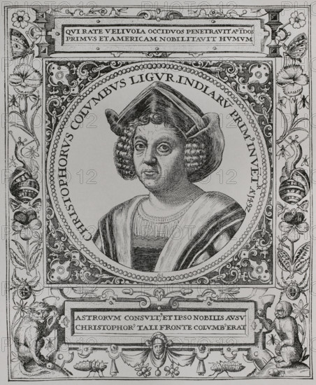 Christopher Columbus, (1451-1506), Navigator, cartographer and admiral, 1892.  Creator: Unknown.