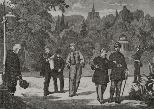 Napoleon III at Wilhelmshöhe Palace in the Prussian city of Kassel, his residence..., 1870.  Creator: Tomás Carlos Capuz.