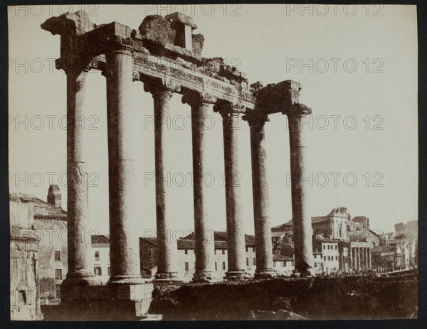 Ruins of the Temple of Saturn in the Forum at Rome, c1856. Creator: Jane Martha St. John.