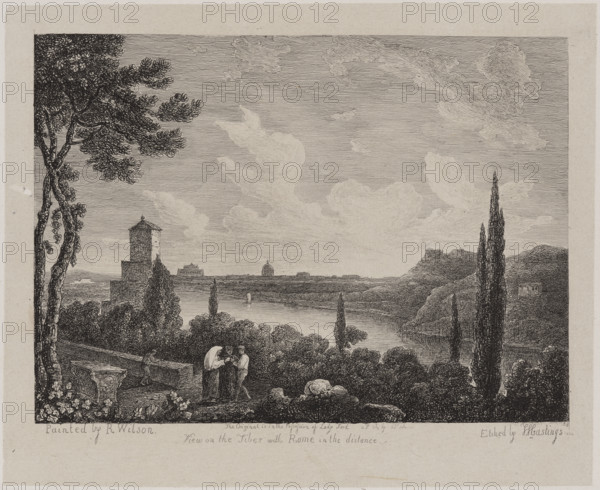 View on the Tiber with Rome in the Distance, 19th century. Creator: Thomas Hastings.