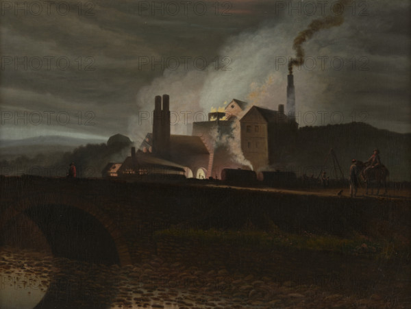 No.2 Furnace, Rhymney ironworks, Mid-Glamorgan, South Wales, c1830. Creator: John Petherick.