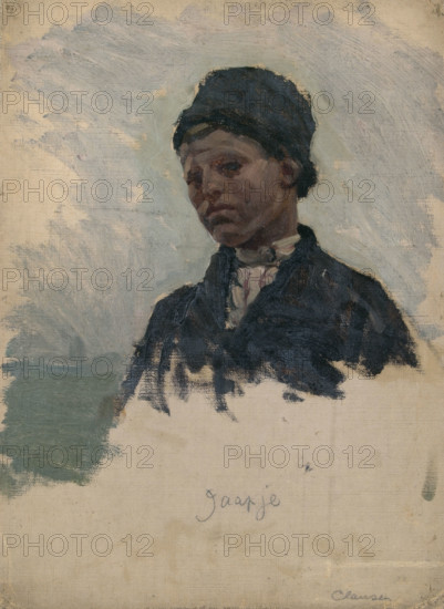 Study of a Dutch peasant boy, 'Jaapje', late 1870s. Creator: George Clausen.