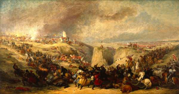 The Battle of Hyderabad, 24th March 1843, by 1854. Creator: George Jones.