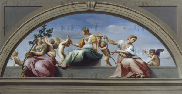 The Judicial Virtues; Three Cardinal Virtues, late 18th century. Creator: Giuseppe Cades.