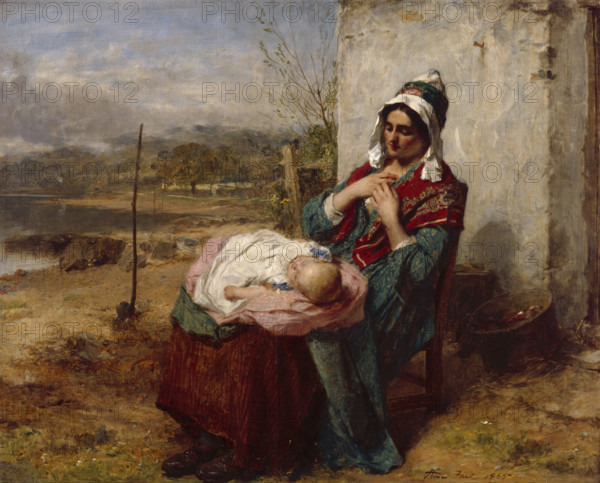 Ere Care Begins, 1865. Creator: Thomas Faed.