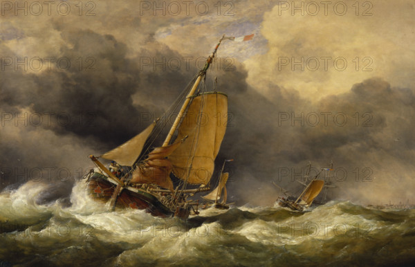 Scheveningen Pincks off the Coast of Yarmouth, 1864. Creator: Edward William Cooke.