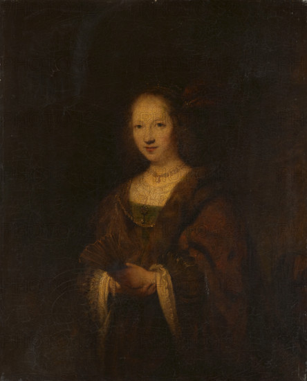 Lady with a Fan, c1746. Creator: Sir Joshua Reynolds.