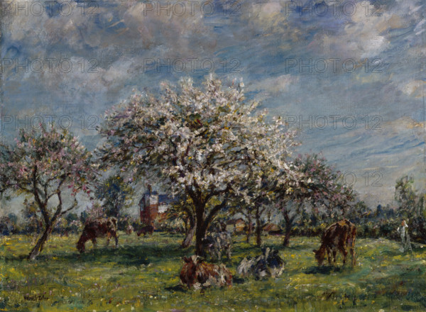 An Orchard in the Spring, c1920. Creator: Mark Fisher.