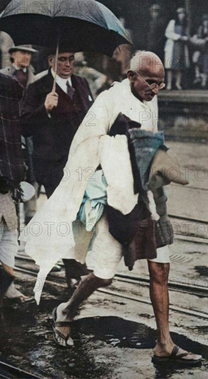 'Gandhi in London', 1930, (1938). Creator: Unknown.