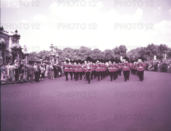 Guards at Buckingham Palace, London, c1955. Creator: Arthur Charles Kirby Ware.