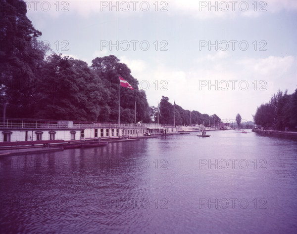 May "bumps" race on the Thames near Folly Bridge, Oxford, c1955.   Creator: Arthur Charles Kirby Ware.