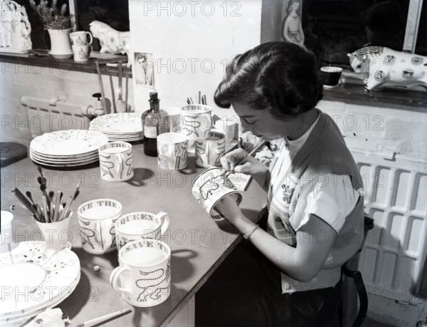 Wedgwood pottery production, Staffordshire, c1953. Creator: Arthur Charles Kirby Ware.