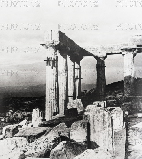 Temple of Aphaena [sic], Aegina, Greece, c1955.  Creator: Arthur Charles Kirby Ware.