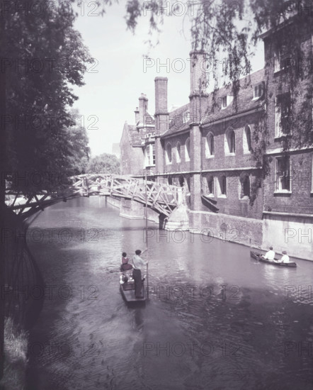 Punting on 'The Backs' at Cambridge, c1955. Creator: Arthur Charles Kirby Ware.