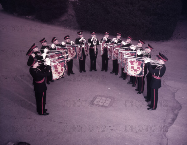 Kneller Hall trumpeters, London, c1953.  Creator: Arthur Charles Kirby Ware.
