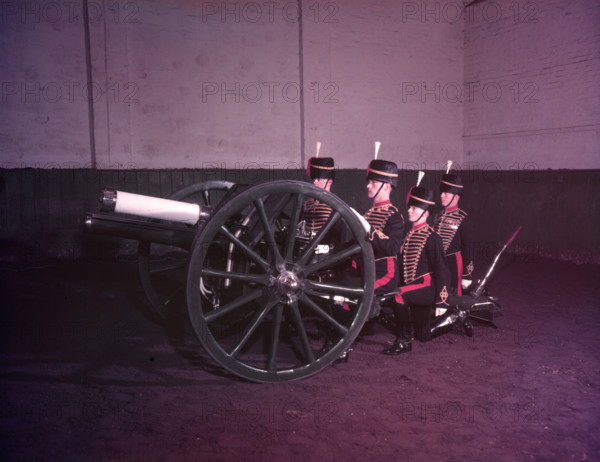 Royal Horse Artillery gun team in full dress, 3/4 back, c1953. Creator: Arthur Charles Kirby Ware.