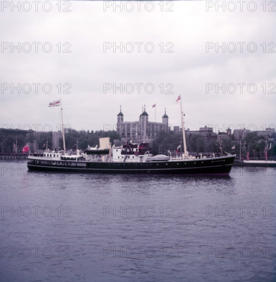 SS Patricia passing the Tower of London, c1953. Creator: Arthur Charles Kirby Ware.